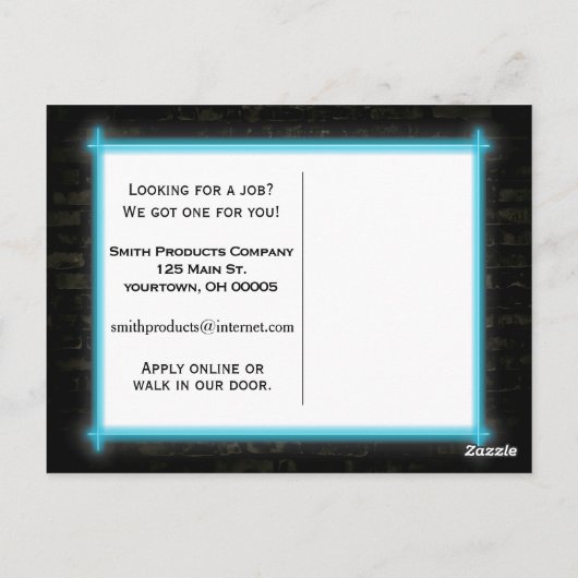 Neon Sign On Brickを今採用 ポストカード (裏面)