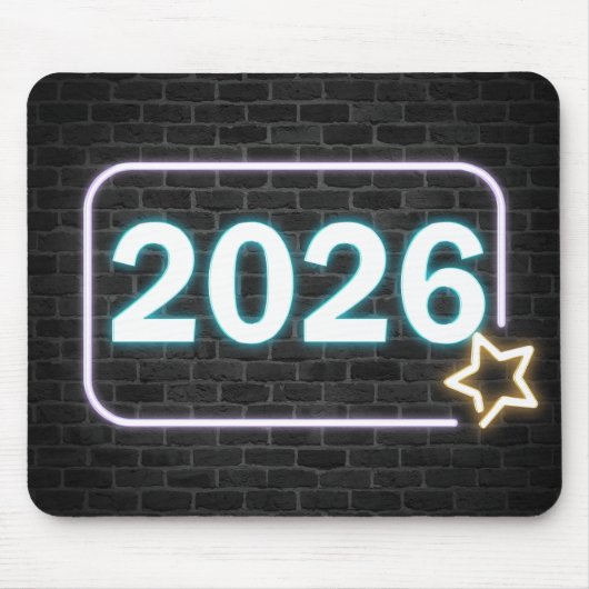 Neon Sign On Brick for 2026 マウスパッド (正面)