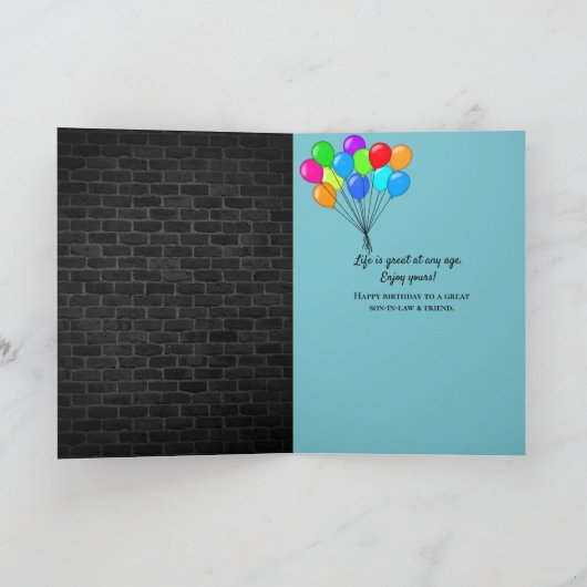 Neon sign on brick for 49th birthday カード (内部)