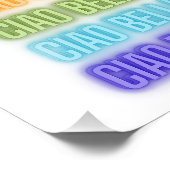 Neon Sign Style Ciao Bella Repeating Rainbow Print フォトプリント (角)