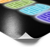 Neon Sign Style Hola Repeating Rainbow Print フォトプリント (角)