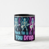 Neon Skeletons Rock Hard Halloween Mug マグカップ (中央)