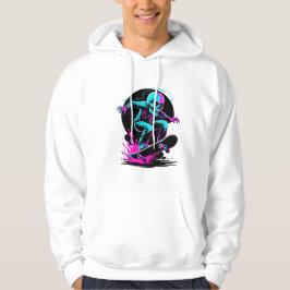 Neon Skull Skateboard Art – Edgy Skater Design パーカ