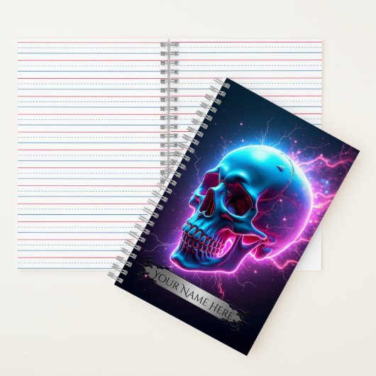 Neon Skull Spiral Notebook ノートブック (内側)