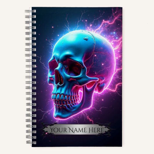Neon Skull Spiral Notebook ノートブック (正面)