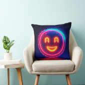 Neon Smile: Bright Happy Glow Design クッション (椅子)