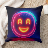 Neon Smile: Bright Happy Glow Design クッション (ブランケット)