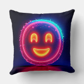 Neon Smile: Bright Happy Glow Design クッション (裏面)