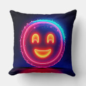 Neon Smile: Bright Happy Glow Design クッション (正面)