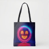 Neon Smile: Bright Happy Glow Design トートバッグ (正面)