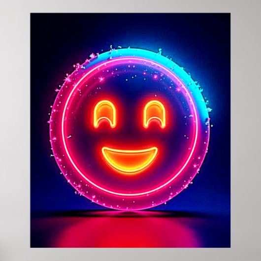 Neon Smile: Bright Happy Glow Design ポスター (正面)