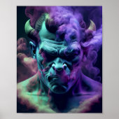 neon smoke demon soul skull ポスター (正面)