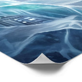 Neon Snow Leopard Glacier Spire ポスター (角)