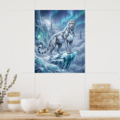 Neon Snow Leopard Glacier Spire ポスター (キッチン)