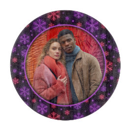 Neon Snowflakes カッティングボード