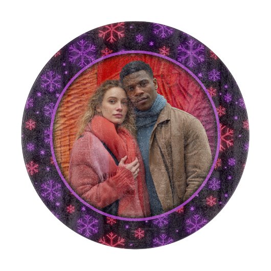 Neon Snowflakes カッティングボード (正面)