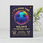 Neon Soccer Birthday Invitation 招待状 (スタンド正面)