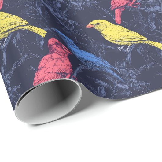 Neon Songbirds Botanical Wrapping Paper ラッピングペーパー (ロールコーナー)