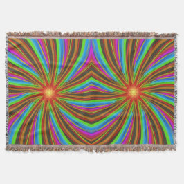 Neon Spiral Vortex – Vibrant Fractal Motion Design スローブランケット