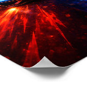 Neon Split Speed Supercar – Red & Blue Energy Burs ポスター (角)