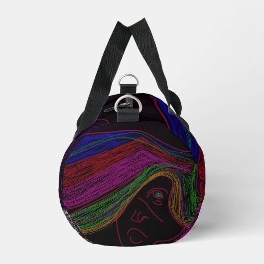 Neon String Lights Silhouette Duffel Bag ダッフルバッグ (左)