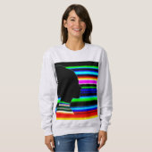 Neon Stripe Profile – Pop Art Sweatshirt スウェットシャツ (正面フル)