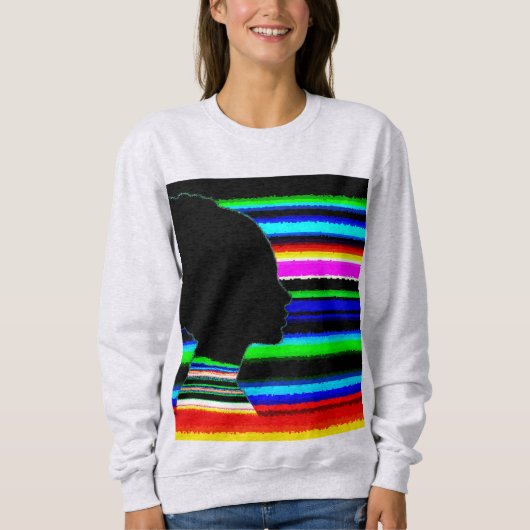 Neon Stripe Profile – Pop Art Sweatshirt スウェットシャツ (正面)