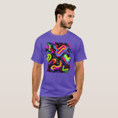 Neon Style 80s Retro Party Color Glow friends Tシャツ (正面フル)
