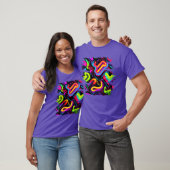 Neon Style 80s Retro Party Color Glow friends Tシャツ (ユニセックス)