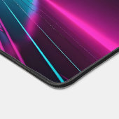 Neon Synthwave Glowing Pyramid Tunnel Gamer デスクマット (コーナー)