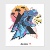 Neon T-レックス恐竜グラフィック10代のス子供カッコいいトレンディー シール (シート)