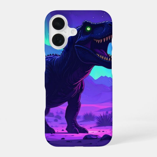 Neon T-Rex iPhone 16ケース (裏面)