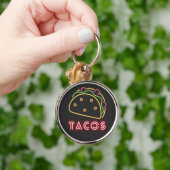 Neon Tacos Symbol  & Text Button Keychain キーホルダー (手)