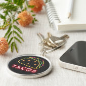 Neon Tacos Symbol  & Text Button Keychain キーホルダー (側面)