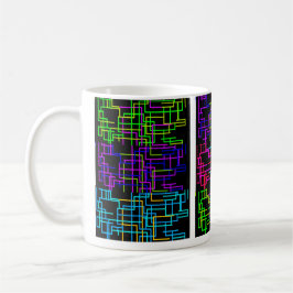 Neon Tech Pattern コーヒーマグカップ
