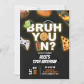 Neon Teenager Bruh You In Party Birthday 招待状 (正面)
