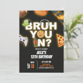 Neon Teenager Bruh You In Party Birthday 招待状 (スタンド正面)