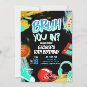 Neon Teenager Bruh You In Party Birthday 招待状 (正面)