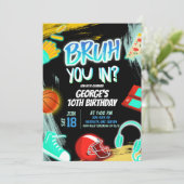 Neon Teenager Bruh You In Party Birthday 招待状 (スタンド正面)