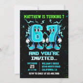 Neon Teenager Grafitti 67 Birthday 招待状 (正面)