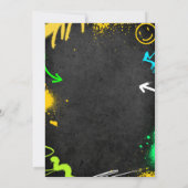 Neon Teenager Grafitti 67 Birthday Invitation 招待状 (裏面)