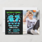 Neon Teenager Grafitti 67 Birthday Photo 招待状 (正面)