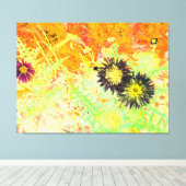 Neon Thistle Abstraction キャンバスプリント (インサイチュ (ウッドフロア))