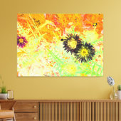 Neon Thistle Abstraction キャンバスプリント (インサイチュ (リビング))