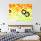 Neon Thistle Abstraction キャンバスプリント (インサイチュ (寝室))