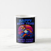 Neon Tiger Happy New Year - Retro 80s Motivational コーヒーマグカップ (中央)
