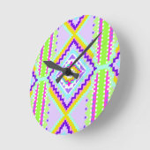 Neon Tribal Dreams Kaleidoscope ラウンド壁時計 (傾斜)