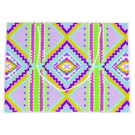 Neon Tribal Dreams Kaleidoscope ラージペーパーバッグ