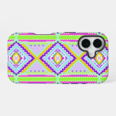 Neon Tribal Dreams Kaleidoscope iPhone 16ケース (裏面横)