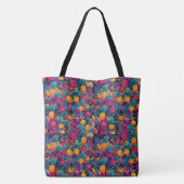 Neon Tropical Fruit Flower Tote Bag - Pineapple トートバッグ (裏面)